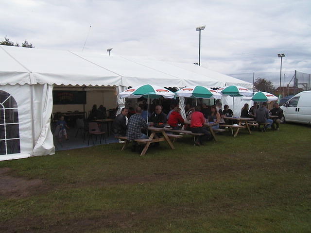Outside of the beer tent.