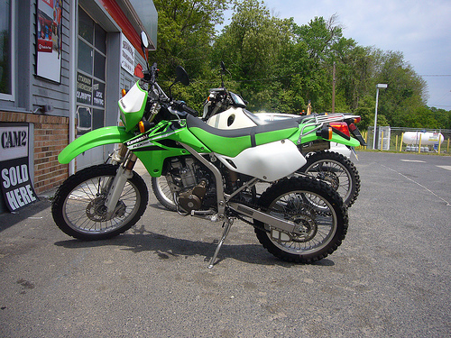 Megan's KLX250S ready for its first trip into the Pines