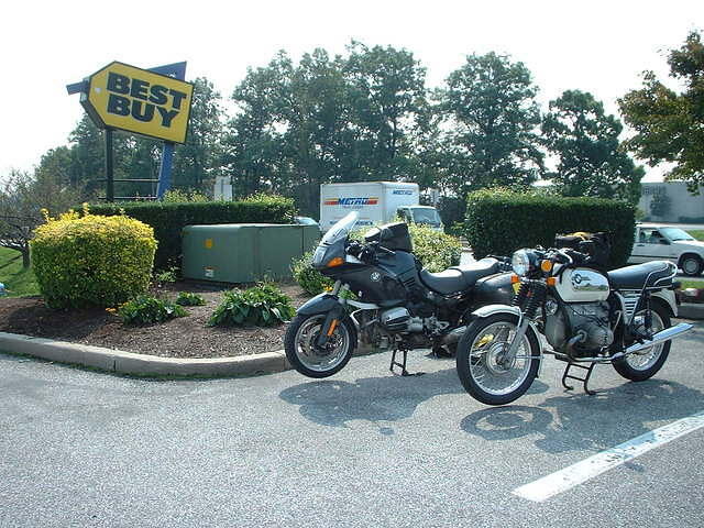 Somewhere in Maryland on the way to Summit Point.  Best Buy? The two bikes bikes pictured have rolled up a combined ~170,000 miles with a combined age of 40 years.