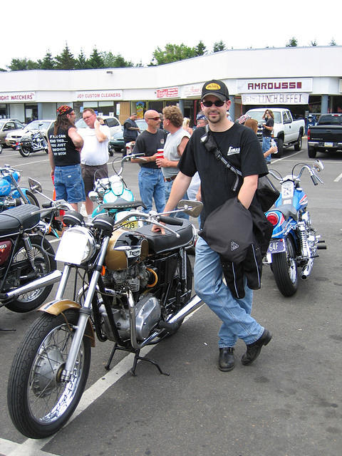 Brian and his Bonneville.