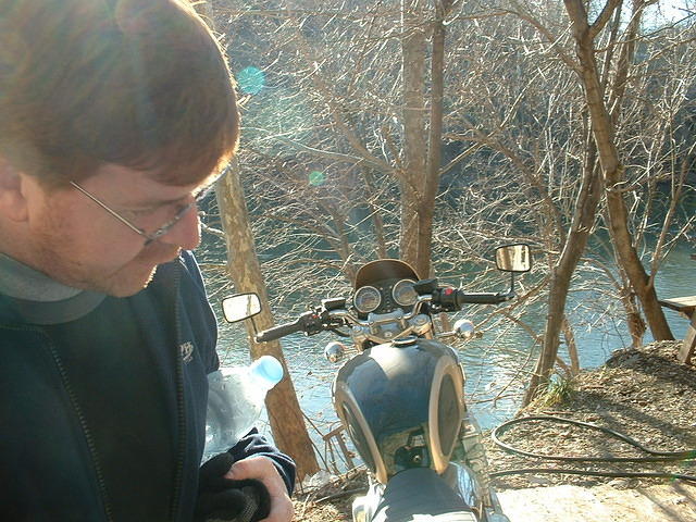 Chris Tyman, Thunderbird (the bike, not the superb  wine), and the Schullkill River.