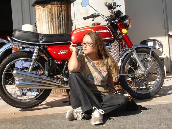 Ava and her CB 350 Four