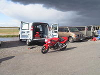 Dave's Ducati and rented cargo van