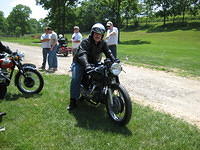 Skip, getting ready to take a spin on his and Eddie's Triton