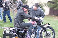 Matt and Al discussing the finer points of classic bikes