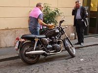 Trimph Bonneville, Streets of Roma, Pink Sweater ?