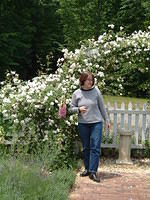 Patty, at a secluded church garden in the VA mountains.