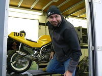 Anticipatory grin as the MZ is strapped to the Chronic Motorsports dyno.