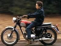 Bob Dylan on his Triumph, Upstate NY, c. 1964