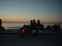 Ducatisti, taking in the sunset at La Jolla.