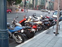 Motorcycle only parking, downtown San Diego.