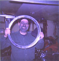 Me polishing Moto Guzzi Ambassador parts at Skip Chernoff's 2-10-06. Got a little dirty!