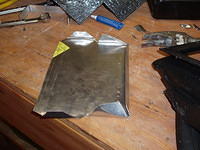 This is my 2nd attempt at fabricating the airbox.  V. 1 had a flat piece of metal, but it wouldn't stick to the plastic.