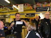 Karl, receiving the the cheque for "Help for Heroes"