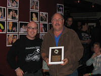 Skip Chernoff receiving the Motorcycle Enthusiasm Award