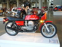 What a beauty!  One of a very few big block Guzzi's.  If I recall correctly, this is the only tonti framed guzzi in the colleciton.